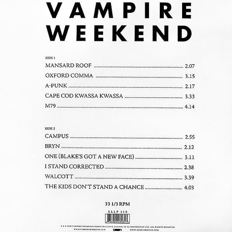 Vampire Weekend ‎– Vampire Weekend